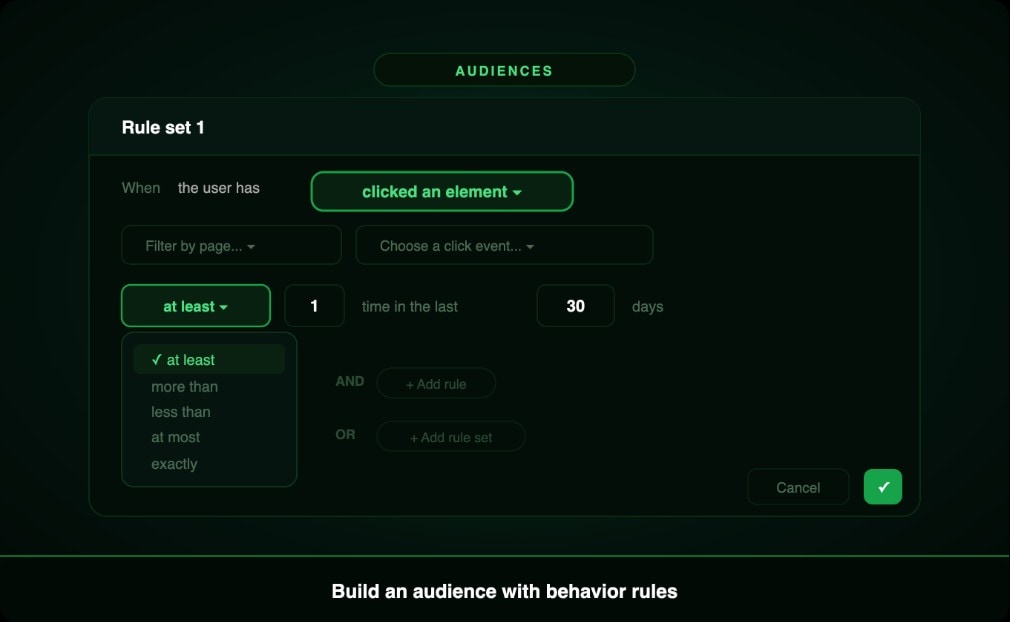 Create behavioral audience segments