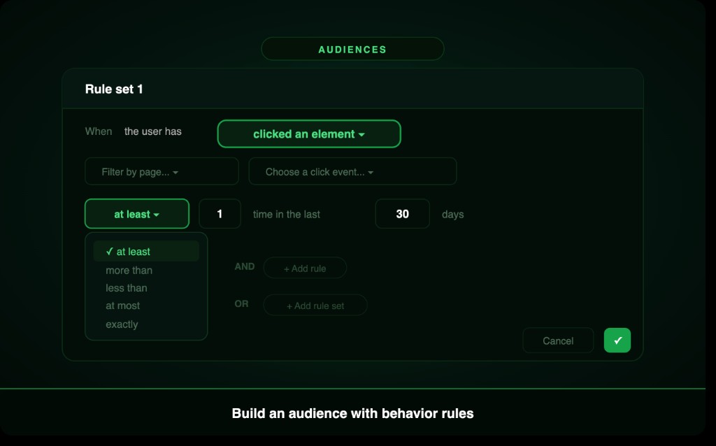 Create behavioral audience segments